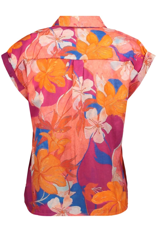 BLOUSE MET KAPMOUWEN 53310 70 000380 PURPLE/ORANGE
